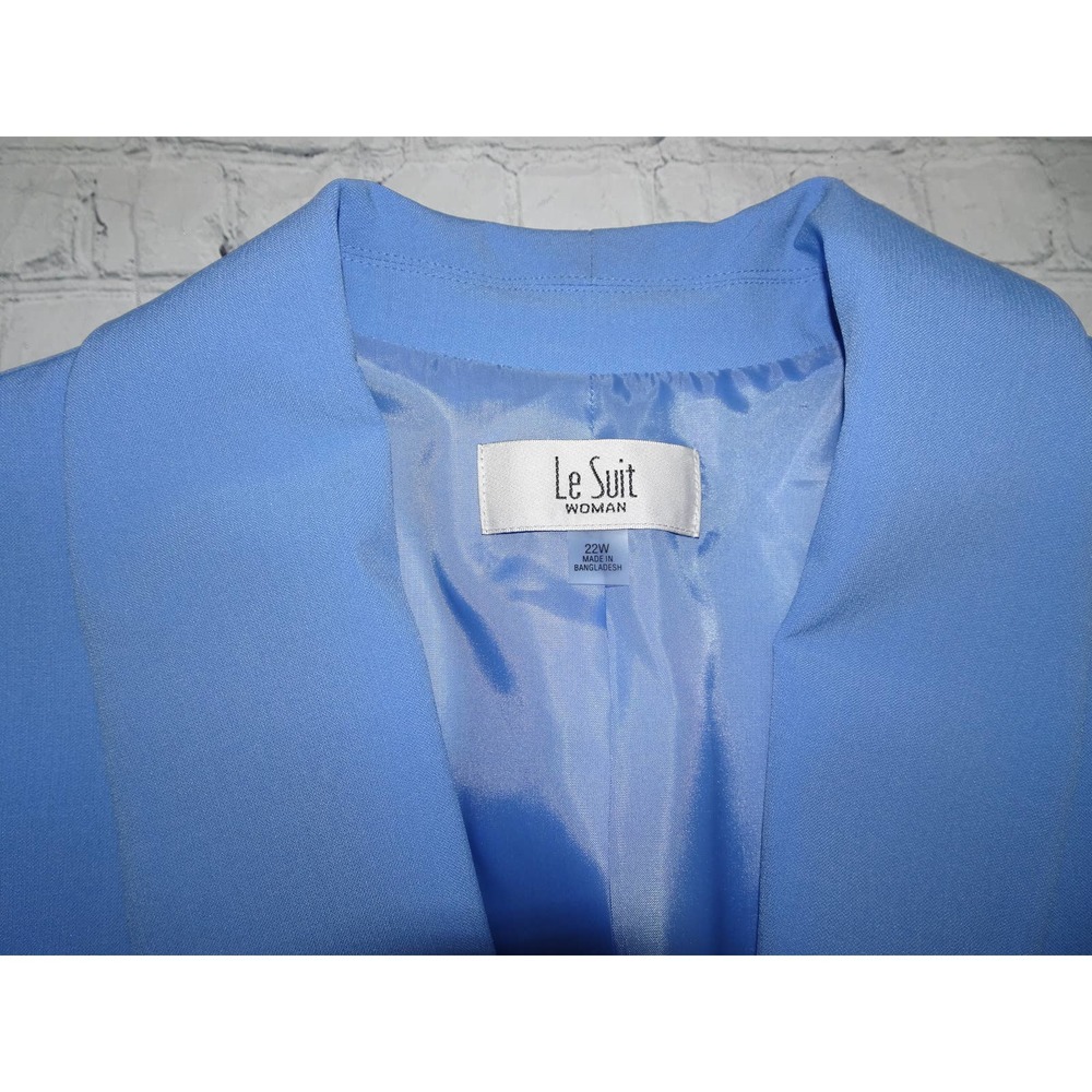 NWT Le Suit Plus Size Seamed Skirt Suit 22 W light blue - Picture 4 of 12